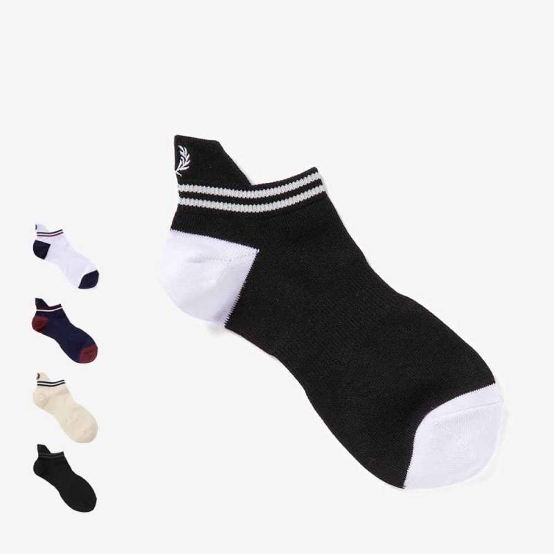 ソックス メンズ レディース フレッドペリー 靴下 ギフト マルチカラーティップドリブアンクルソックス FRED PERRY TIPPED RIB SOCKS 23-27cm 【国内正規品】