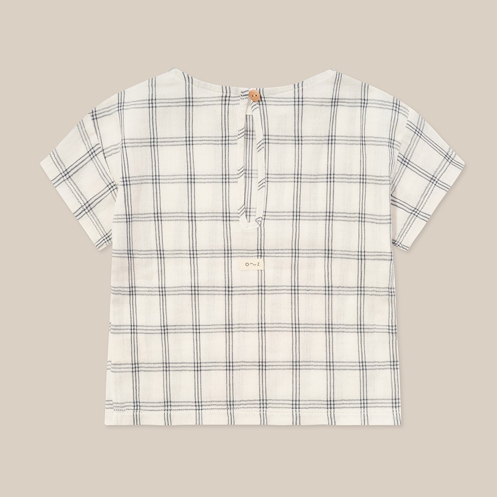 Tシャツ キッズ  ベビー オーガニックズー  Organic Zoo Navy Window Check Boxy T-Shirt【国内正規品】16stnwc