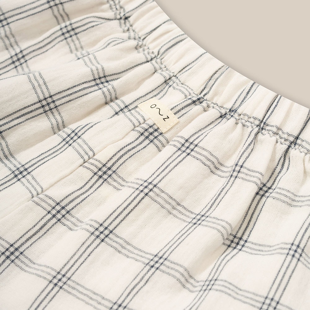 パンツ ズボン  キッズ  ベビー オーガニックズー  Organic Zoo Navy Window Check Wide Leg Pants【国内正規品】 16nwcwl