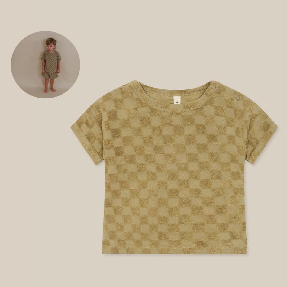 Tシャツ キッズ ベビー オーガニックズー Organic Zoo Dusky Checkerboard Terry Boxy T-Shirt【国内正規品】16sotdcoz