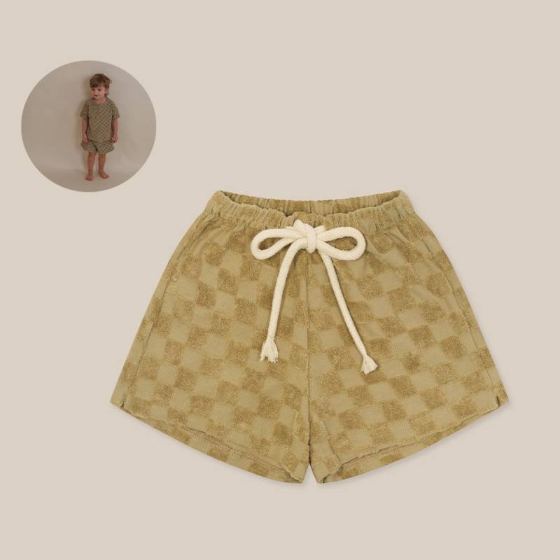ショーツ ズボン  キッズ  ベビー オーガニックズー  Organic Zoo Dusky Checkerboard Terry Rope Shorts【国内正規品】16rsdcoz