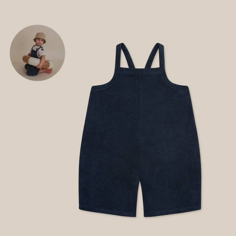 サロペット キッズ  ベビー オーガニックズー Organic Zoo Navy Terry Cropped Dungarees【国内正規品】 16cdnoz