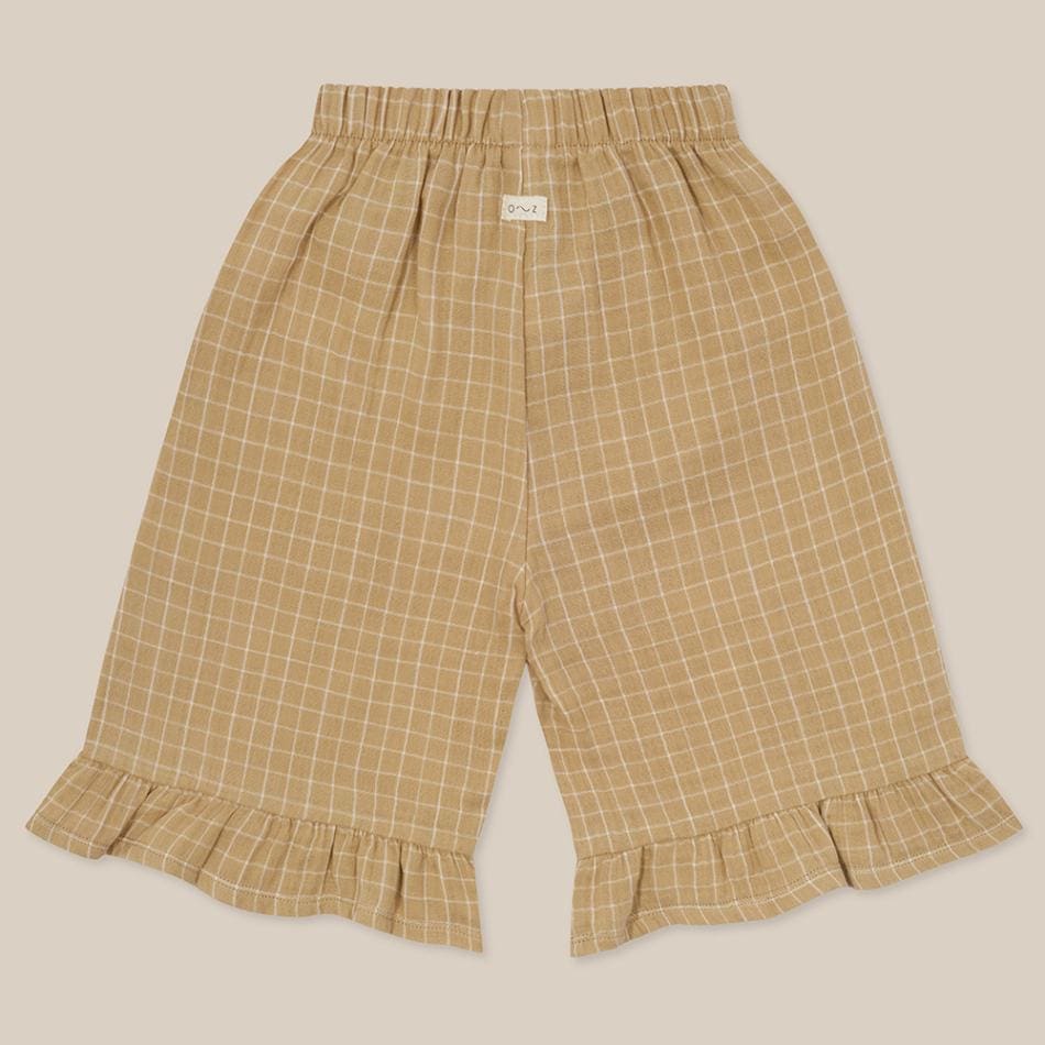 パンツ ズボン  キッズ  ベビー オーガニックズー  Organic Zoo Grid Check Frill Culottes Wheat 【国内正規品】 16wgcfc