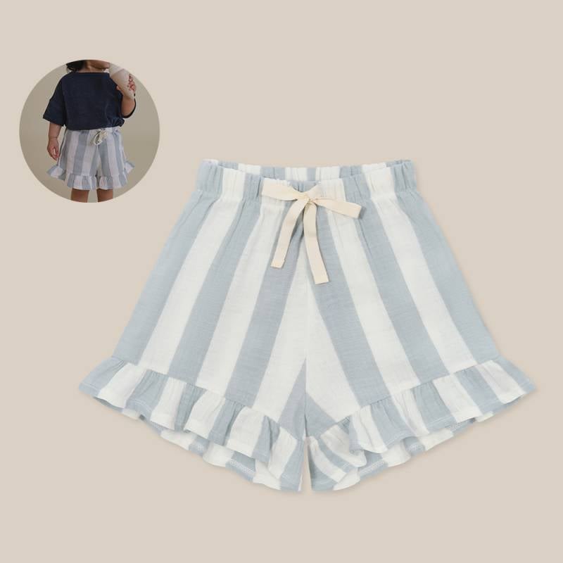 ショーツ ズボン  キッズ  ベビー オーガニックズー  Organic Zoo Sardine Stripes Frill Shorts  【国内正規品】16sasfs