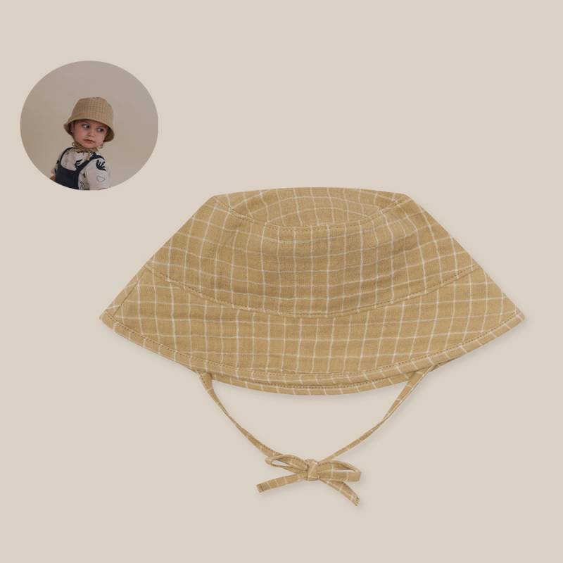 サンハット ベビー オーガニックズー Organic Zoo Grid Check Bucket Sun Hat Wheat 【国内正規品】16bhwgc