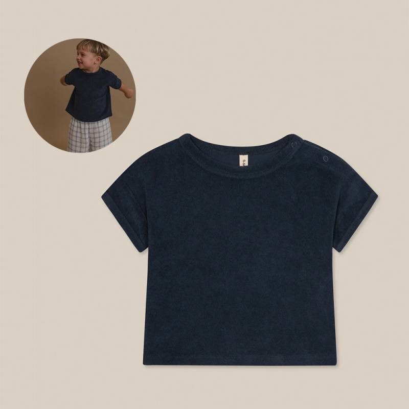 Tシャツ キッズ ベビー オーガニックズー Organic Zoo Navy Terry Boxy T-Shirt【国内正規品】 16sotnoz