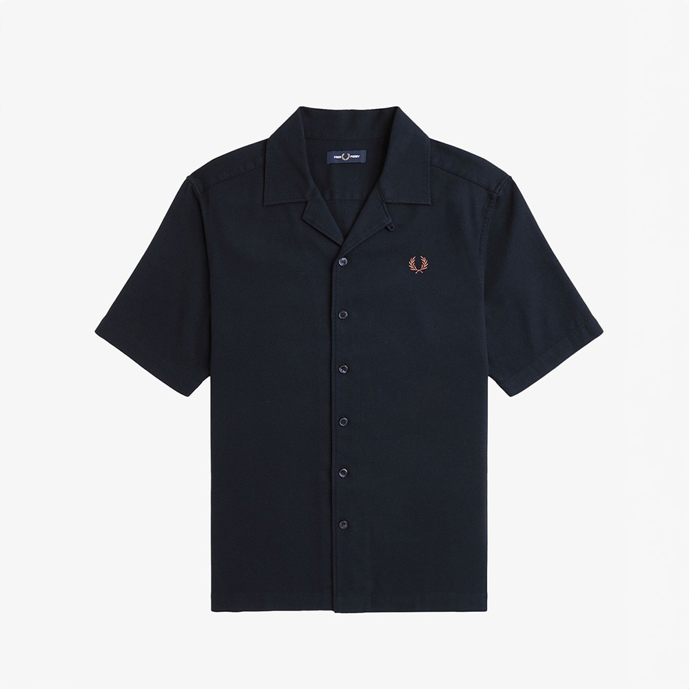 フレッドペリー オープンカラーシャツ メンズ 半袖 FRED PERRY Pique Texture Revere Collar Shirt 【国内正規品】M7774