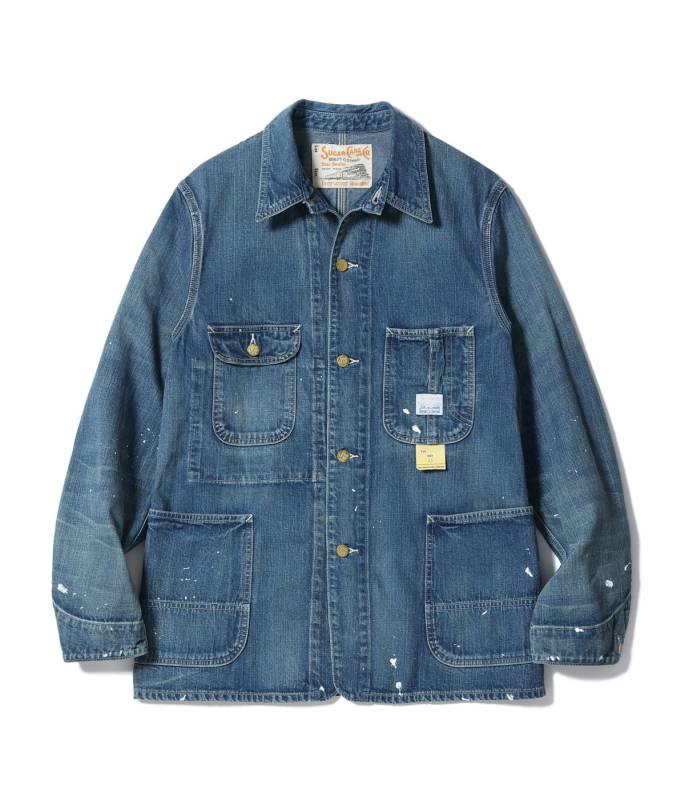 【26AW 予約】デニムワークコート シュガーケーン メンズ デニム カバーオール SUGAR CANE Lot No. SC15708 / 11oz. BLUE DENIM WORK COAT AGED MODEL