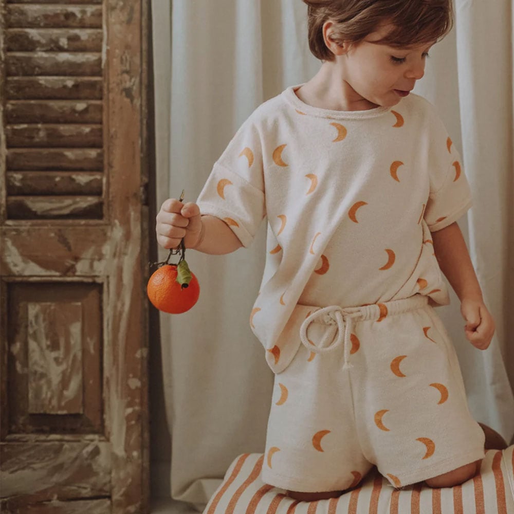 ショーツ ズボン  キッズ  ベビー オーガニックズー  Organic Zoo Honey Midnight Terry Rope Shorts 【国内正規品】12rswoz