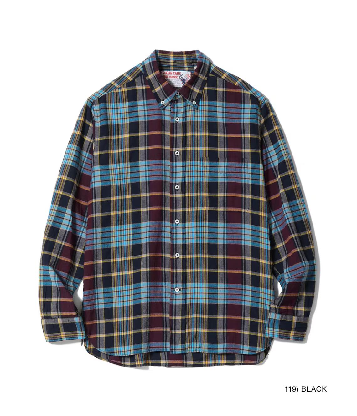 チェックシャツ メンズ シュガーケーン SUGAR CANE Lot No. SC29513 / INDIA MADRAS CHECK BUTTON DOWN SHIRT