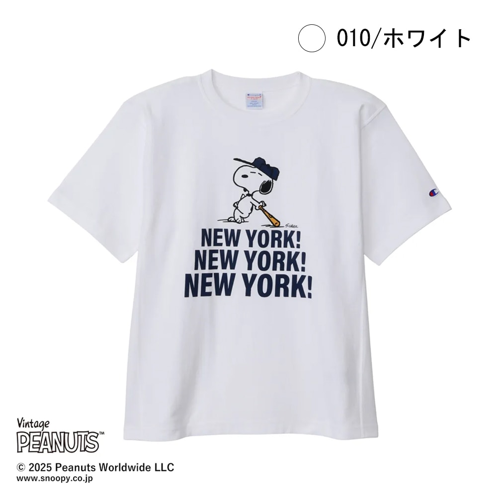 Tシャツ メンズ ユニセックス チャンピオン リバースウィーブ ショートスリーブTシャツ 半袖 スヌーピー Champion C3-B352
