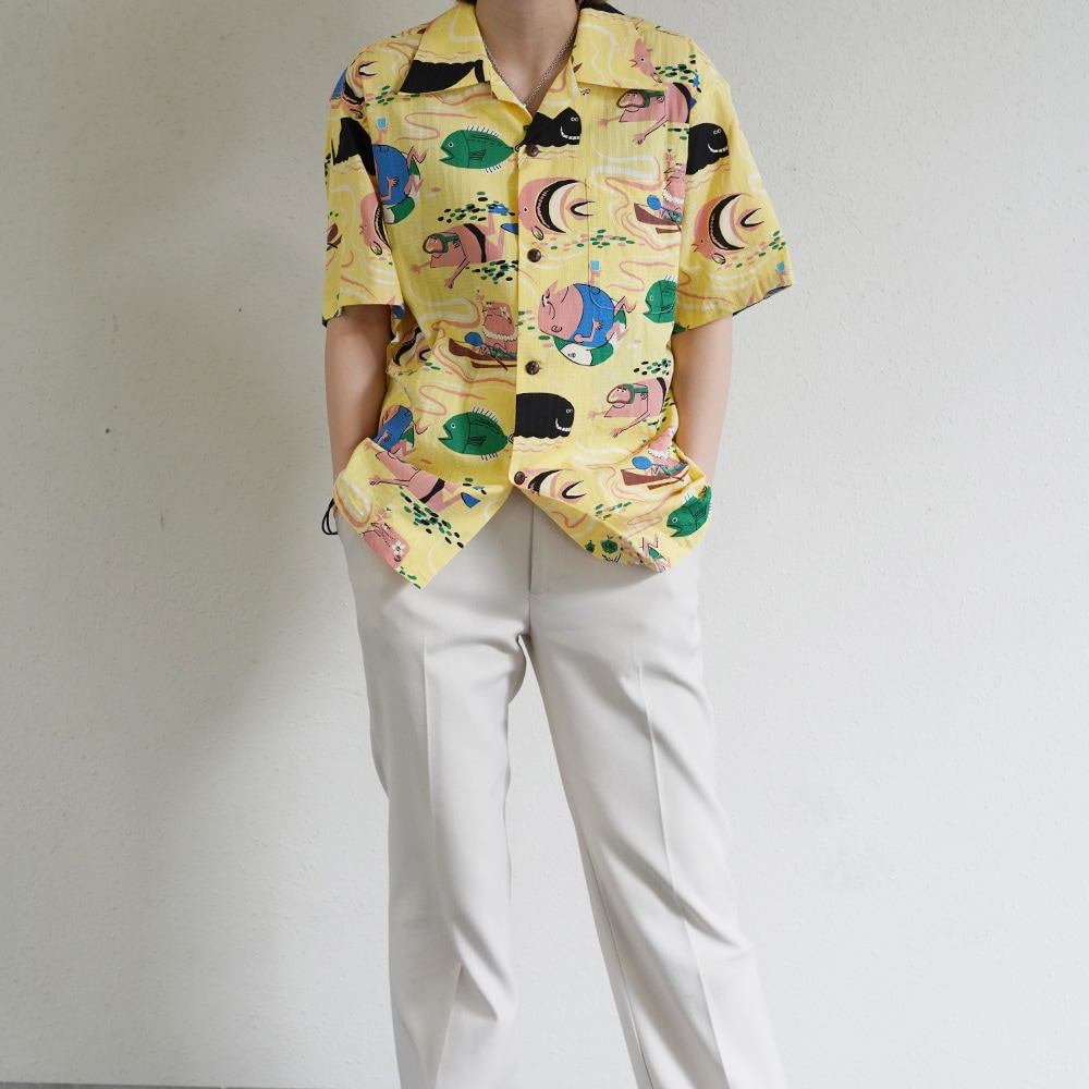 アロハシャツ メンズ サンサーフ SUN SURF Lot No. SS39538 / DOBBY COTTON OPEN SHIRT “OCEAN ACTIVITIES” by 柳原良平 with MOOKIE