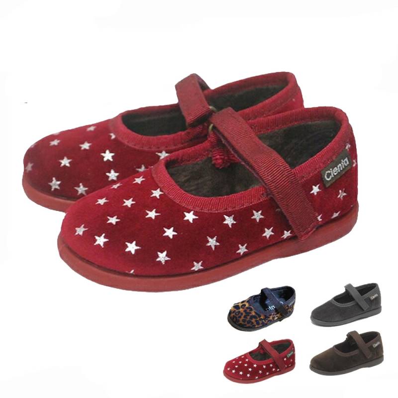 シエンタ ベロア Cienta ワンストラップ シューズ キッズ ジュニア 子供 女の子 フラットシューズ 靴 11cm-13cm 400075 400050 400020【国内正規品】