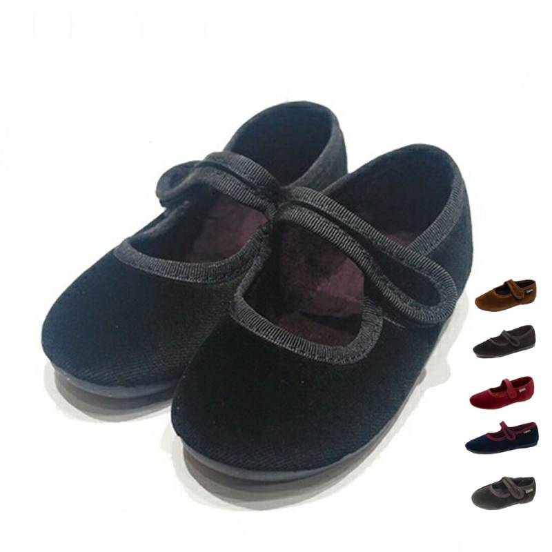 シエンタ ベロア Cienta ワンストラップ シューズ キッズ ジュニア 子供 女の子 フラットシューズ 靴 14cm-26cm 500075 500078【国内正規品】