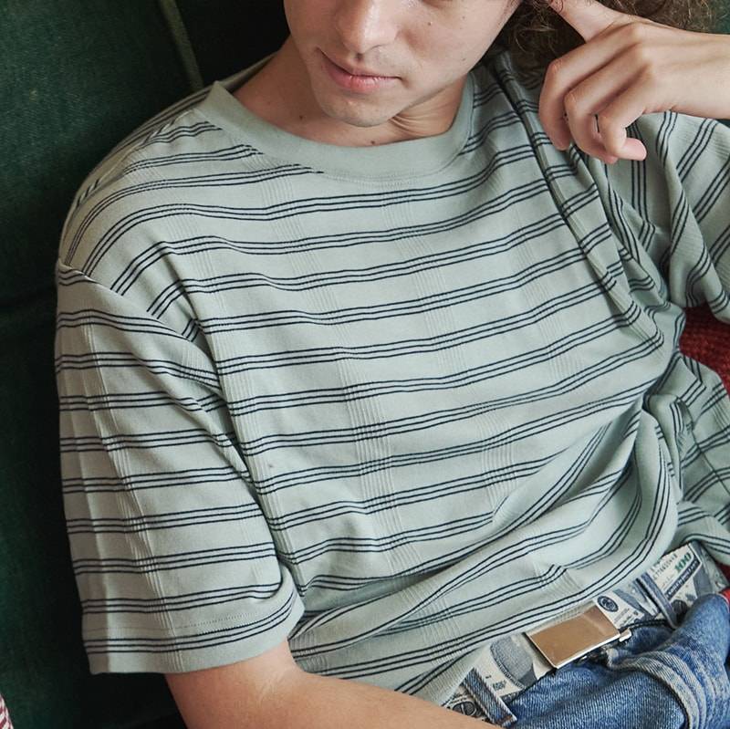 Tシャツ メンズ ロバートピーミラー Panel-rib Casual fit Tee クルーネック Robert P.Miller (141c) 到着後1か月以内にレビューを書いて次回2000円以上で200円OFFクーポン配布中