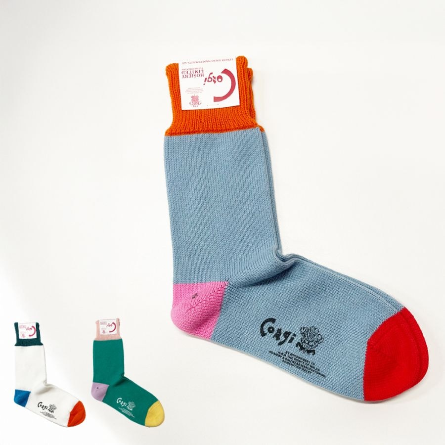 ソックス  靴下レディース プレーンソックス  ソフトコットン コーギー  【国内正規品】 Corgi  SOFT COTTON PLAIN HEAL&TOE SOCKS ORANGE 23.5-25cm