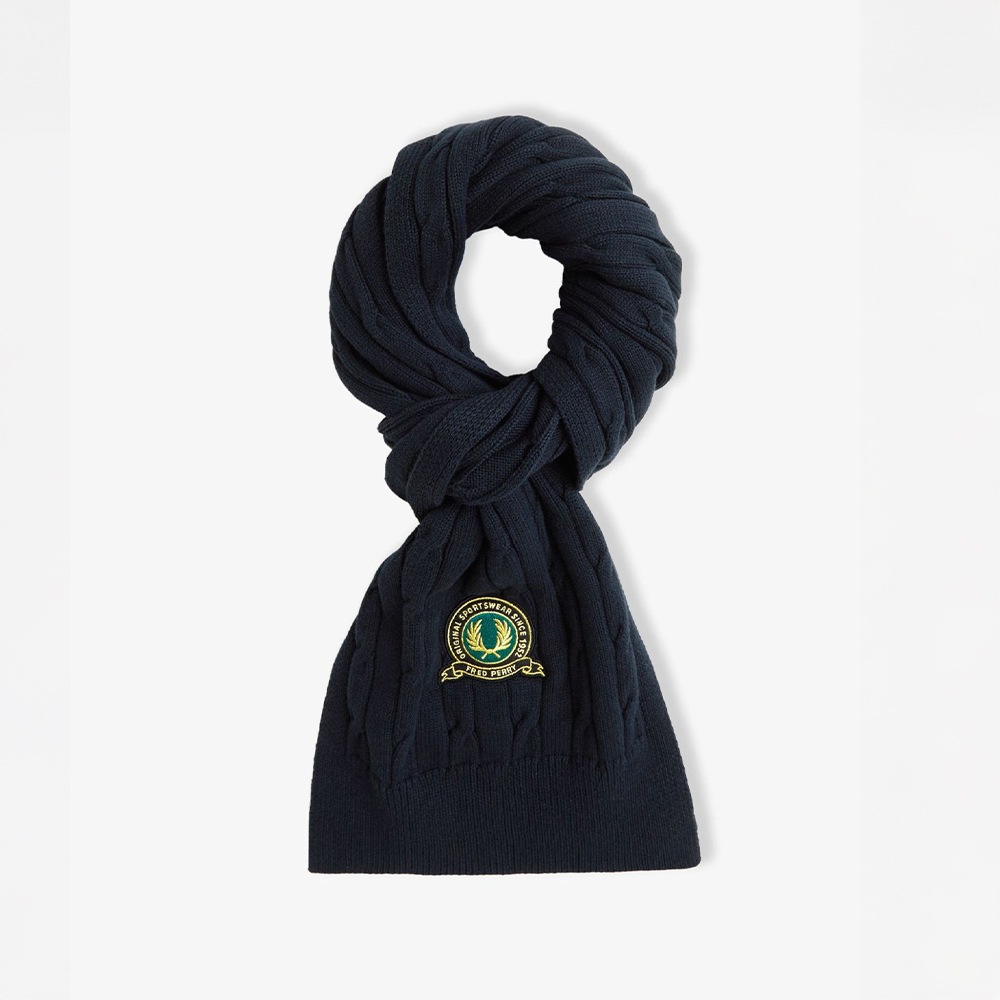 マフラー ユニセックス フレッドペリー TENNIS BADGE CABLE SCARF