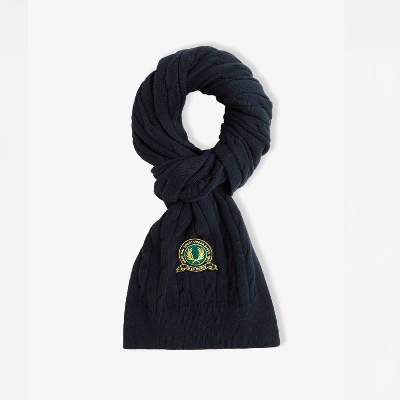 マフラー ユニセックス フレッドペリー  TENNIS BADGE CABLE SCARF 【国内正規品】 FRED PERRY  C1130