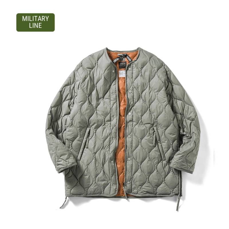 ダウンジャケット ユニセックス  DOWN JACKET ミリタリー M65 ライナーWジップ  ソフトシェル タイオン 体温 TAION-M65LSZBML-1