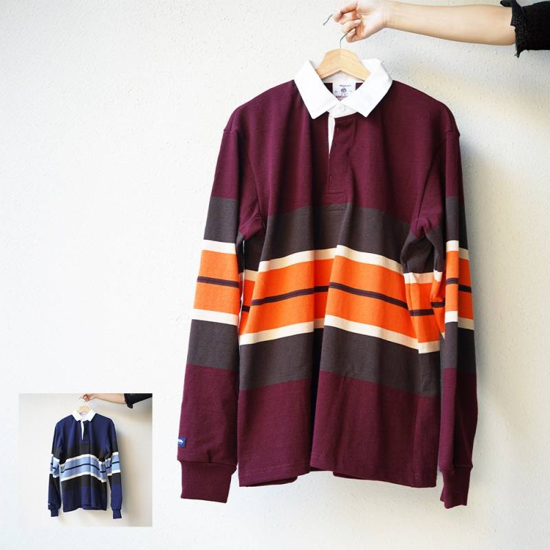 ラガーシャツ メンズ ユニセックス ポロシャツ BARBARIAN バーバリアン ラグビーカラー ロングスリーブ【国内正規品】12oz REGULER LONG / XFE（NEW JAPAN SIZE）