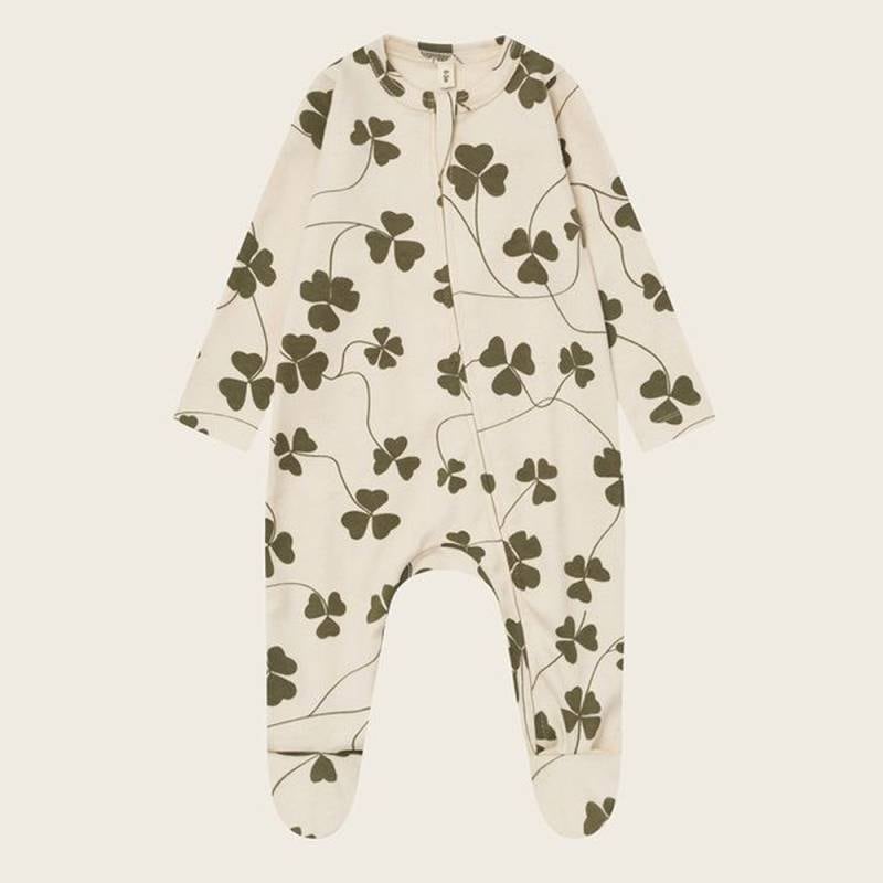 ロンパース キッズ  ベビー オーガニックズー クローバー Organic Zoo Clover Zip Sleepsuit Undyed 【国内正規品】17clvsloz