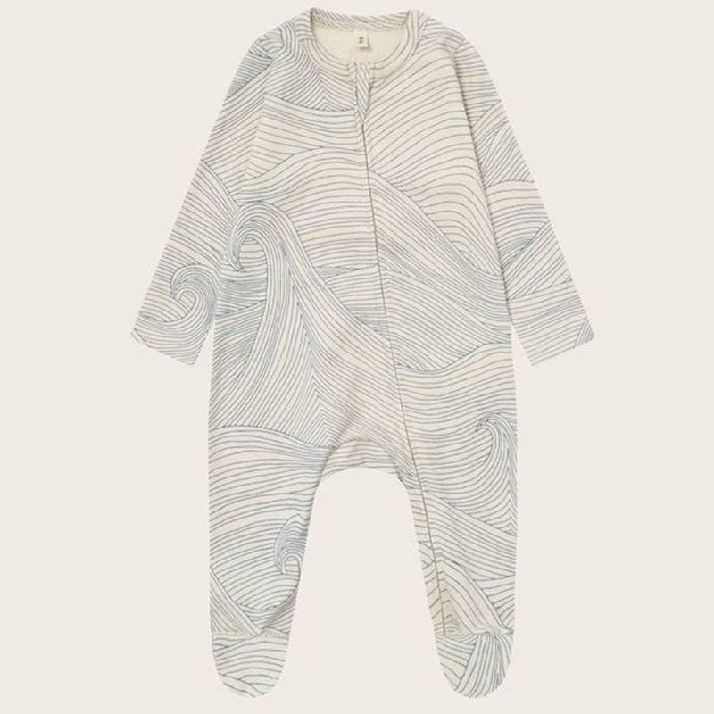 ロンパース キッズ  ベビー オーガニックズー Organic Zoo Seascape Zip Sleepsuit Undyed【国内正規品】17seasloz