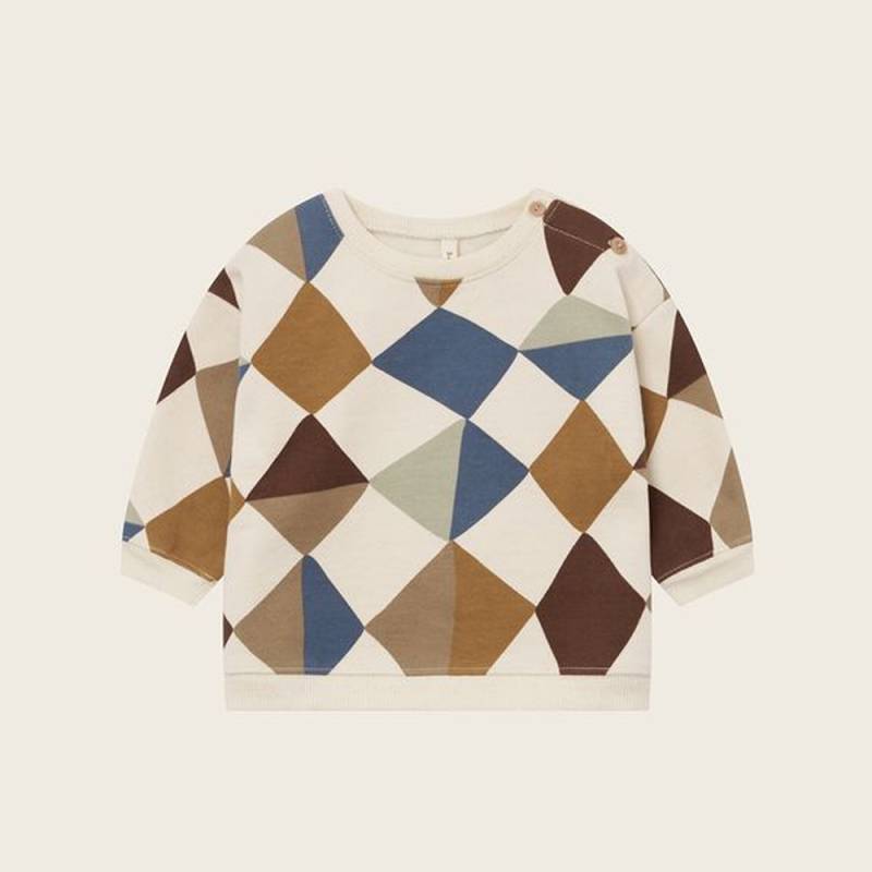 スウェット トレーナー キッズ ベビー オーガニックズー パッチワーク 総柄 Organic Zoo Kite Patchwork Sweatshirt Undyed【国内正規品】 17patchbso
