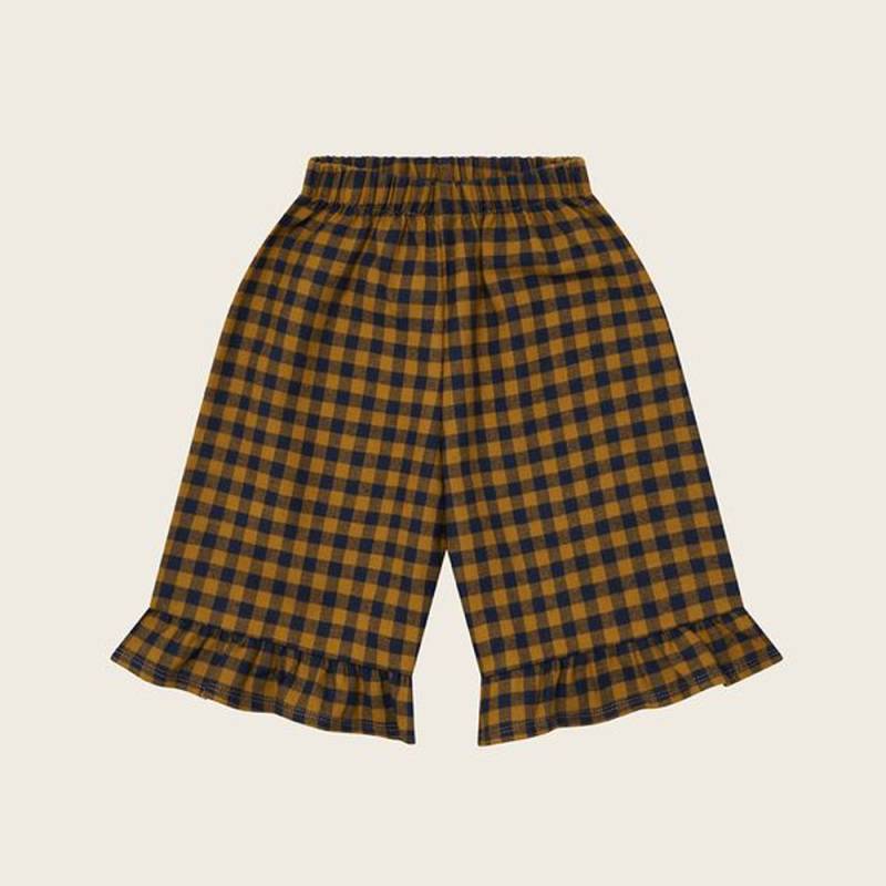 パンツ キッズ ベビー オーガニックズー フリル キュロット ギンガムチェック Organic Zoo Blueberry Gingham Frill Culottes【国内正規品】17bbghfc