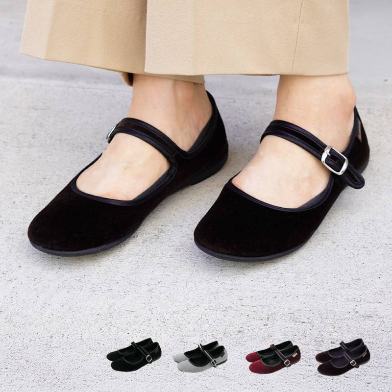 【26AW 一部予約11月下旬まで納品予定】ワンストラップシューズ ベロア アルベローラ レディース メリージェーン Alberola 22.5-25.0cm【国内正規品】
