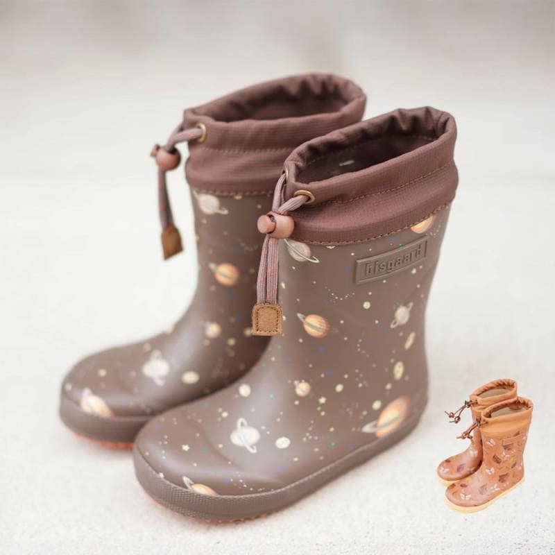 ボア付きレインブーツ キッズ ビスゴ 長靴 17-23cm スノーブーツ レインシューズ デンマーク 靴 thermo lost in space fallen leaf brown 【国内正規品】 bisgaard