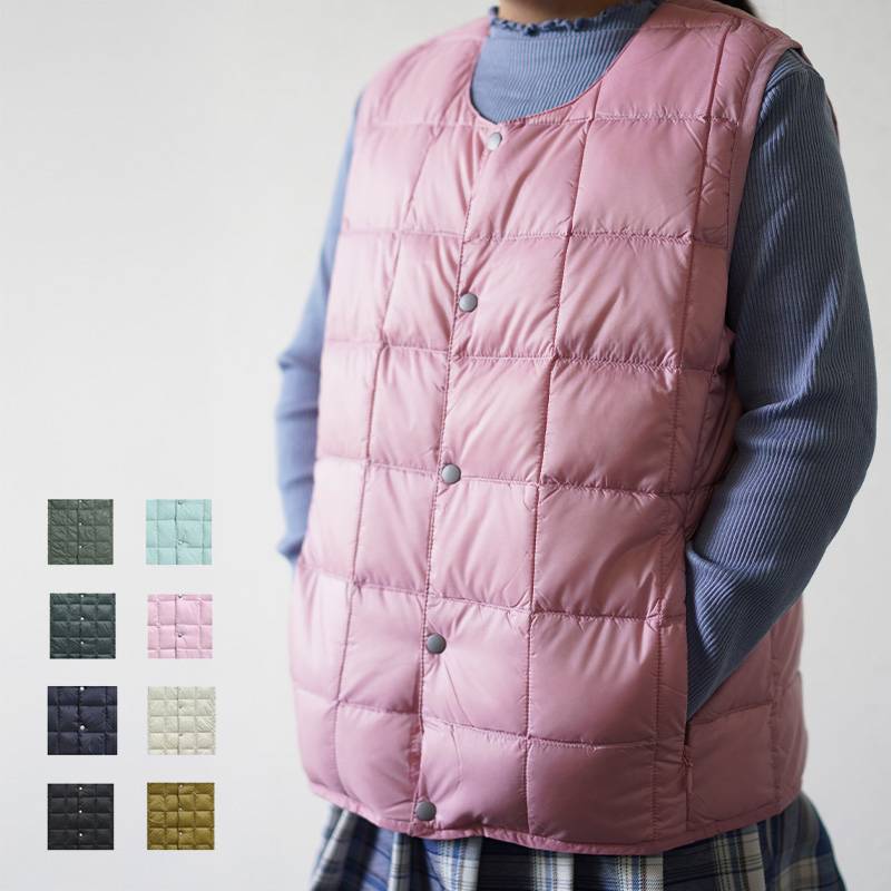 【26AW 一部予約】ダウンベスト キッズ インナーベスト DOWN VEST ベーシック クルーネック インナーダウン タイオン 体温 TAION-K004