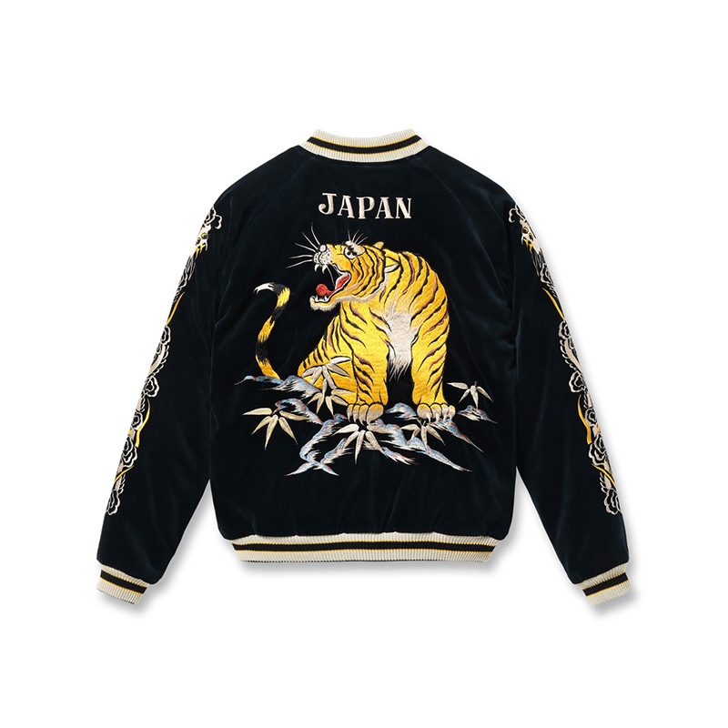 テーラー東洋 スカジャン メンズ リバーシブル スーベニアジャケット  TAILOR TOYO TT15792-128 Mid 1950s Style Velveteen Souvenir Jacket “ROARING TIGER” × “JAPAN MAP”