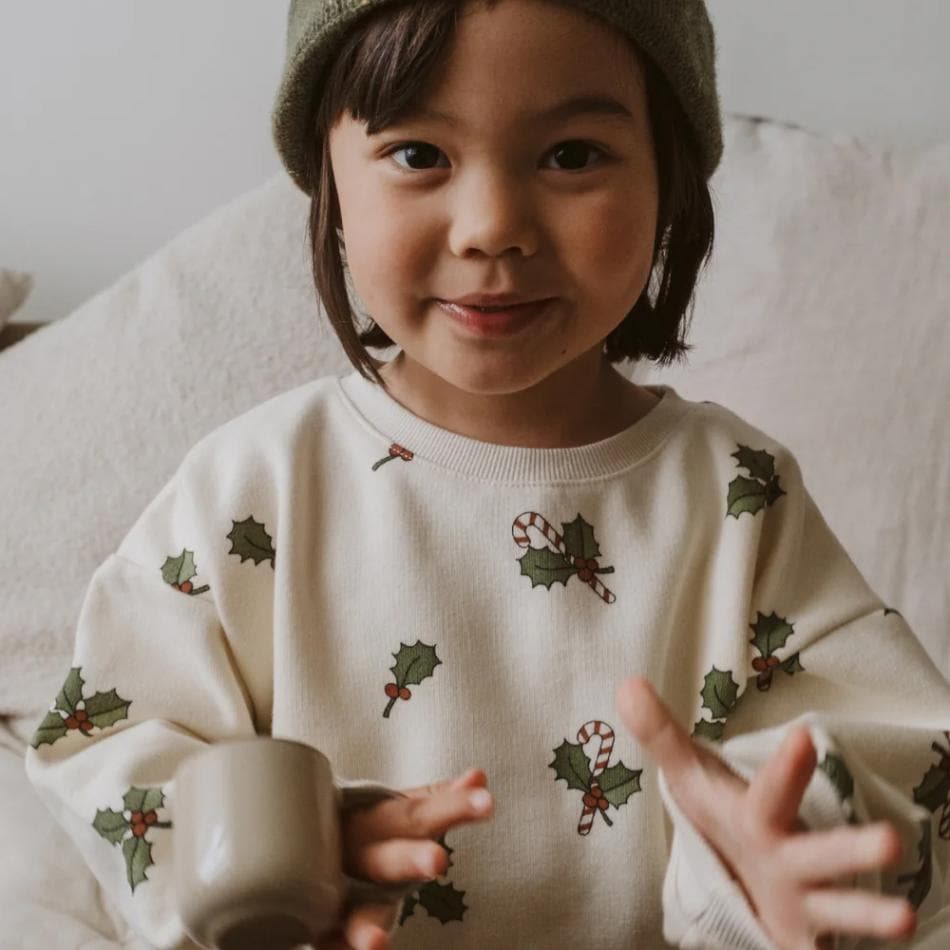 スウェット トレーナー  キッズ  ベビー オーガニックズー クリスマスデザイン ホーリースウェット　Organic Zoo CHRISTMAS HOLLY SWEATSHIRT【国内正規品】hollybsoz 