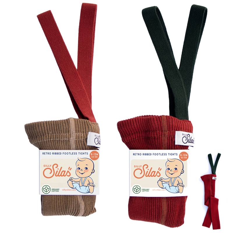 レギンス キッズ ベビー オーガニックズー シリーサイラス クリスマスデザイン Footless Collection (Acorn Brown Maple Leaf )(Maple Leaf Dark Forest Green) Organic Zoo SILLY Silas【国内正規品】hollybsoz