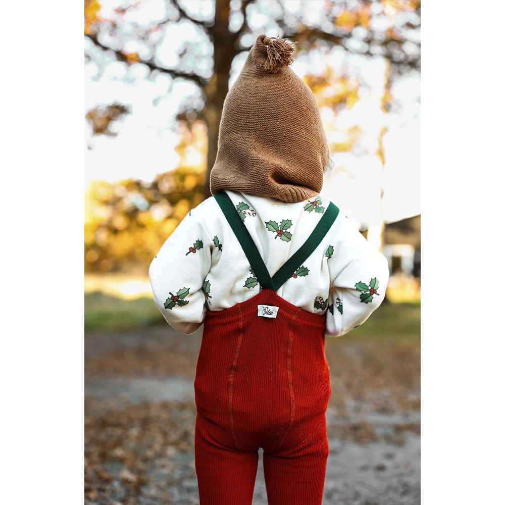 タイツ  キッズ  ベビー オーガニックズー シリーサイラス クリスマスデザイン Footled Collection (Acorn Brown Maple Leaf )(Maple Leaf Dark Forest Green) Organic Zoo SILLY Silas【国内正規品】hollybsoz 