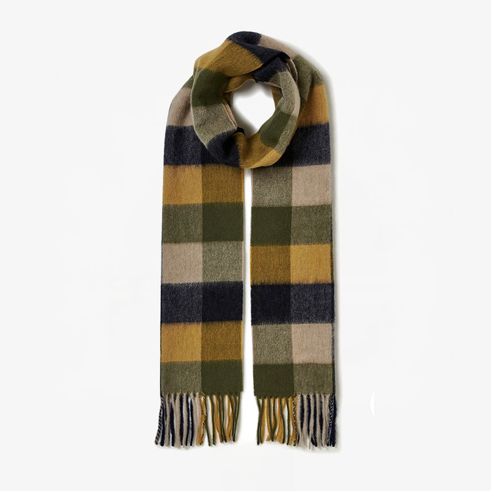 マフラー ユニセックス バブアー ラムズウール ブロックチェック マフラー Barbour 【国内正規品】USC0005