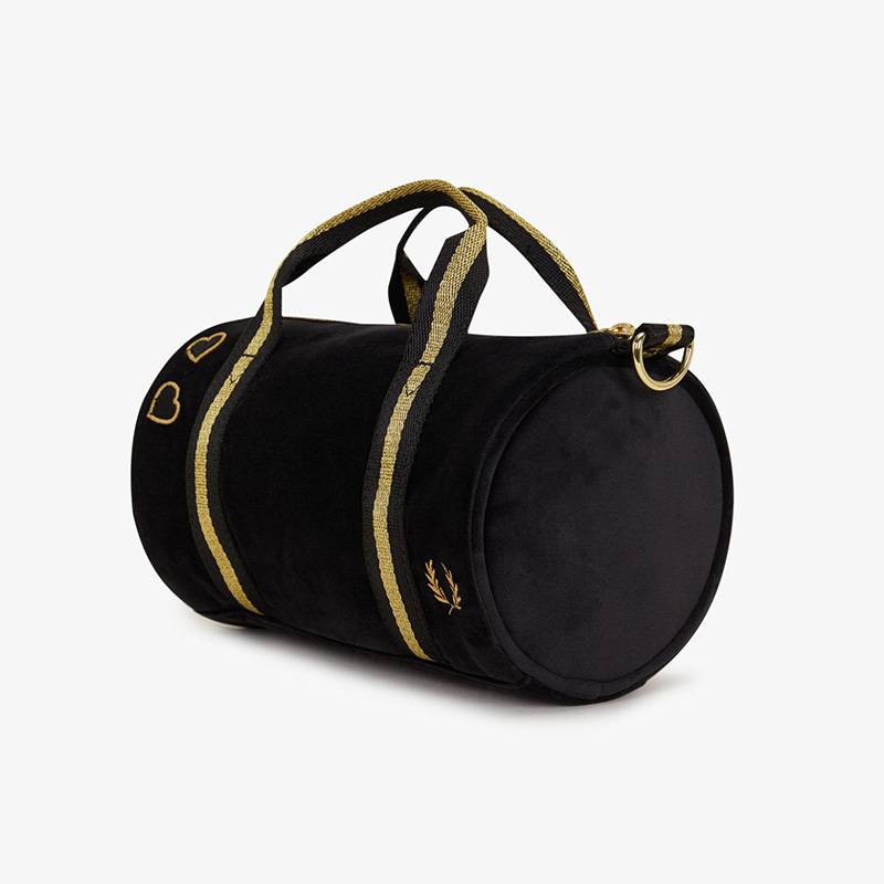 フレッドペリー ミニバレルバッグ ボストンバッグ ショルダー ユニセックス エイミーワインハウス FRED PERRY AW-MINI VELOUR BARREL BAG 【国内正規品】L1185