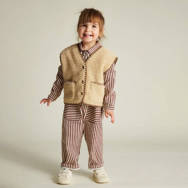 ボアベスト キッズ ベビー クロードアンドカンパニー Amos Sand Folk Gilet 6months-4years【国内正規品】Claude & Co