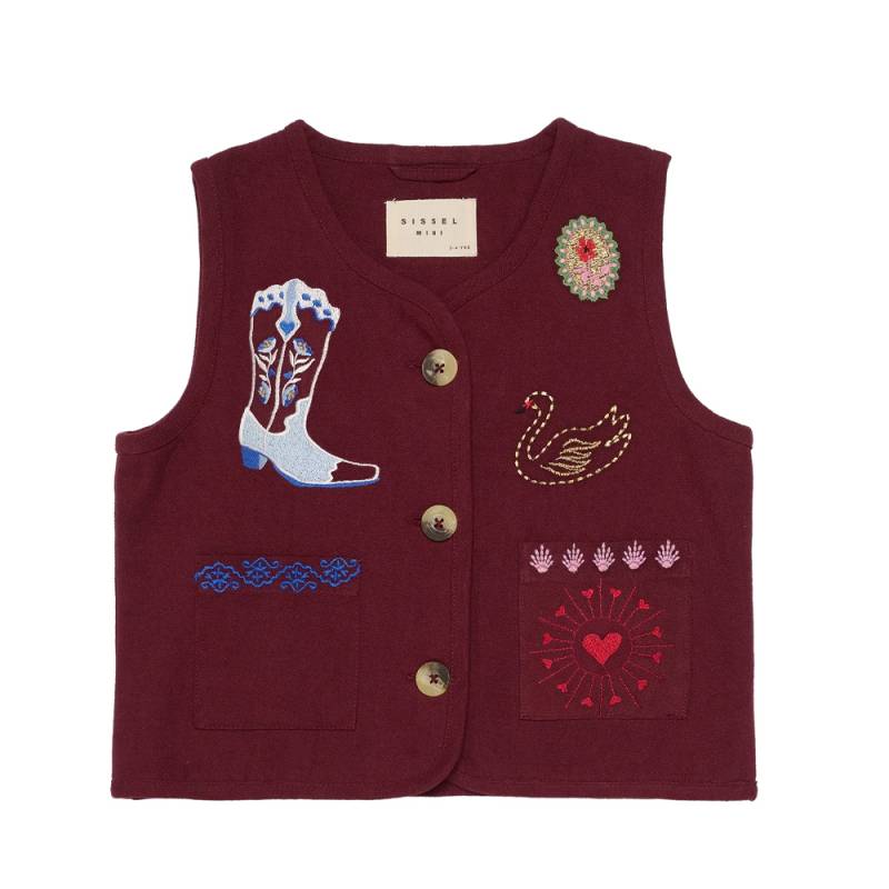 ベスト キッズ ベビー Organic Cotton Burgundy Ellie MINI Vest Burgundy SISSEL EDELBO シセルエルボー シセルミニ 【国内正規品】