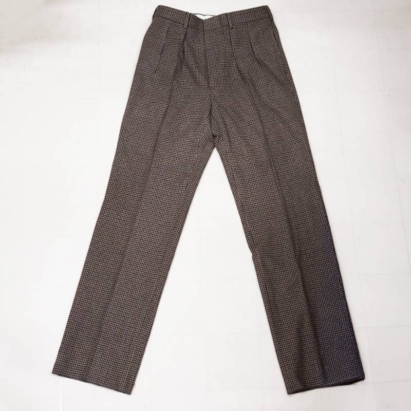 スラックス パンツ ボトムス メンズ ハウンドトゥース 2プリーツ ベルナールザンス  H8 BERNARD ZINS 【国内正規品】74534