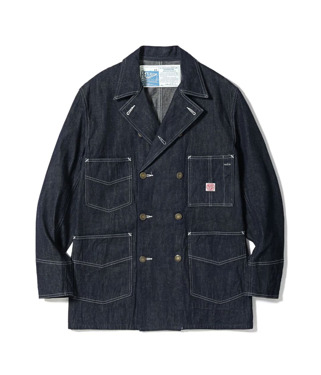 デニムジャケット コート メンズ ヘッドライト デニム HEADLIGHT HD15844 / HEADLIGHT 9.5oz. SPECIAL WEAVE DENIM DOUBLE BREASTED COAT