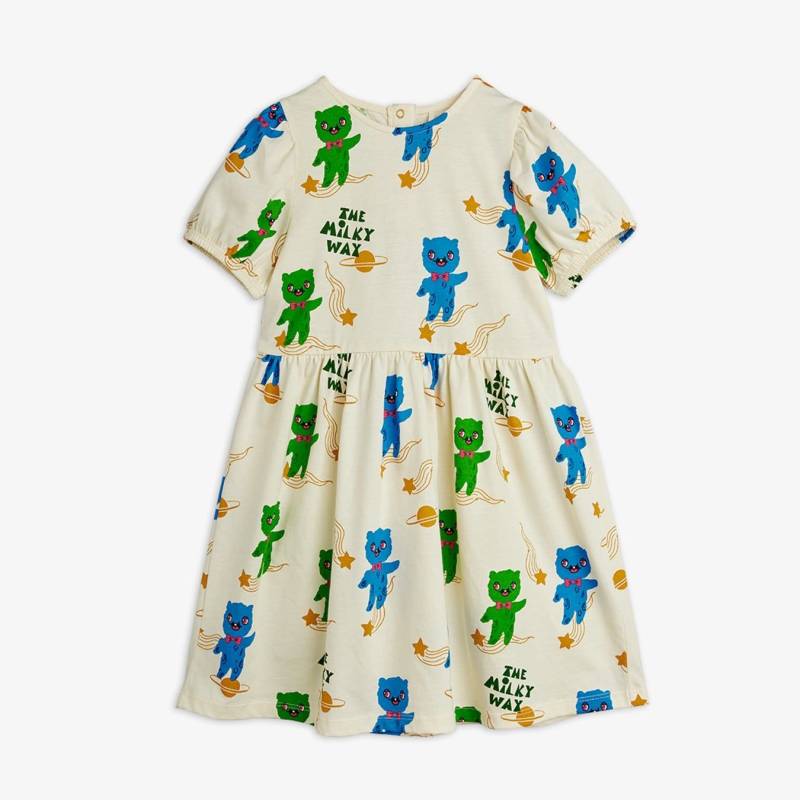 【期間限定8月1日より20%OFF SALE】ワンピース キッズ ベビー ミニロディーニ エイリアン 総柄 ALIENS PRINT DRESS【国内正規品】 mini rodini 