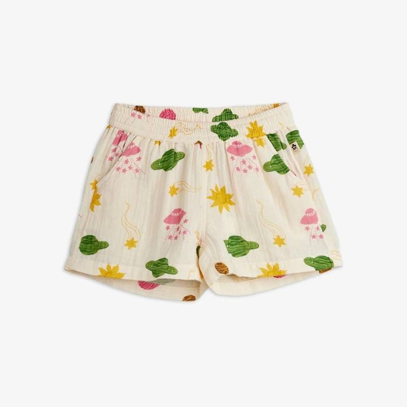 ショートパンツ キッズ ベビー ミニロディーニ スペース 宇宙 総柄 SPACE MUSLIN SHORTS【国内正規品】 mini rodini 