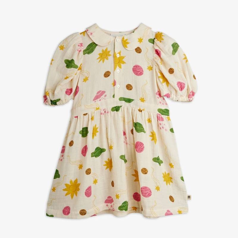 【期間限定8月1日より20%OFF SALE】ワンピース キッズ ベビー ミニロディーニ スペース 宇宙 総柄 SPACE MUSLIN DRESS【国内正規品】 mini rodini 