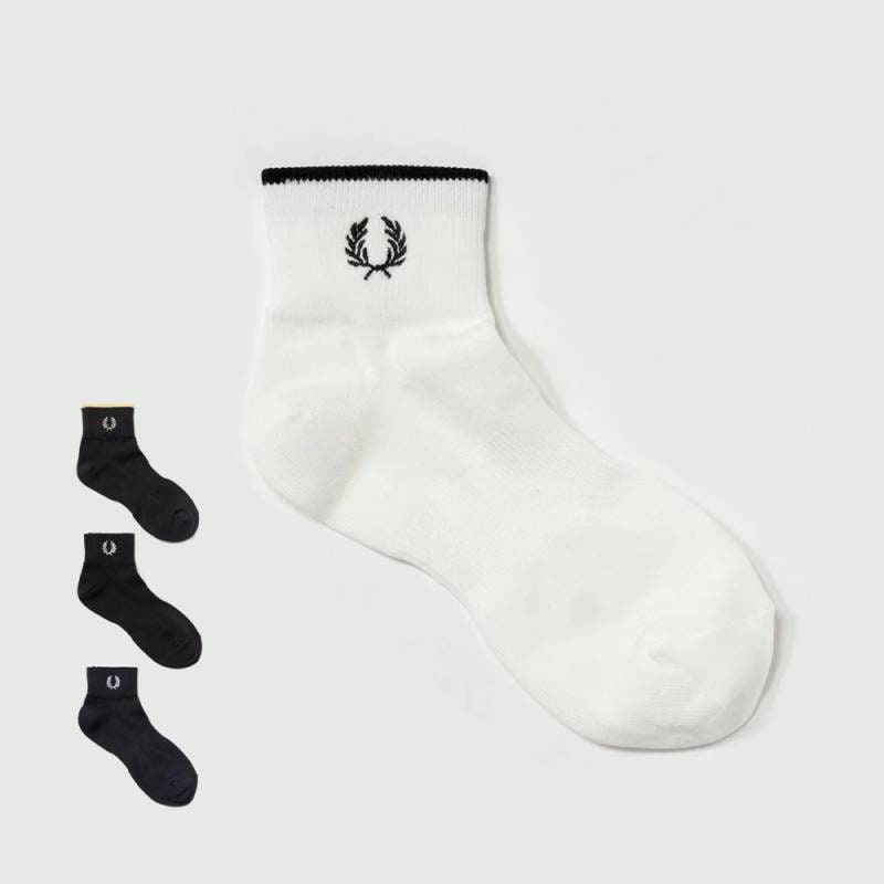 ソックス メンズ レディース フレッドペリー 靴下 ギフト FRED PERRY SINGLE TIPPED SHORT SOCKS 23-27cm 【国内正規品】
