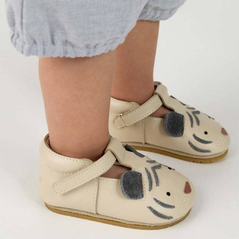 シューズ ベビー ファーストシューズ ホワイトタイガー レザー アニマルシューズ ドンシェ 本革 Spark Special Shoes White Tiger DONSJE【国内正規品】1003014