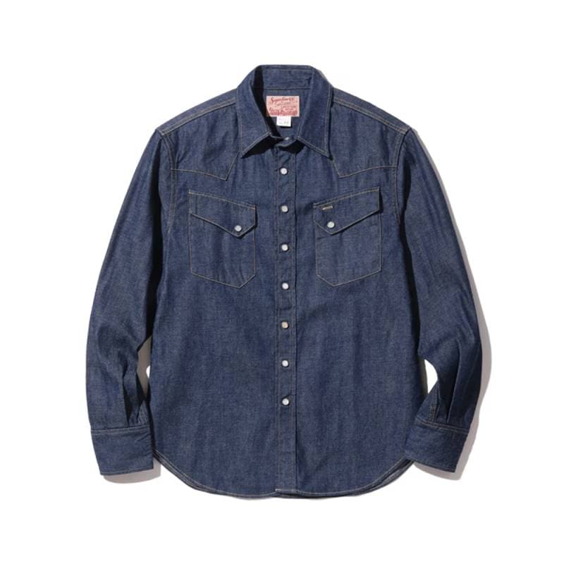 デニムシャツ メンズ  シュガーケーン ウエスタンシャツ SUGAR CANE Lot No. SC28190 / BLUE DENIM WESTERN SHIRT