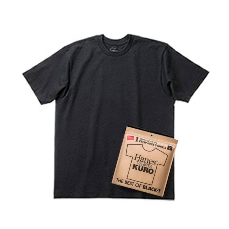 Hanes T-SHIRTS KURO クルーネックTシャツ メンズ ヘインズ 半袖 カットソー HM1-D202【国内正規品】