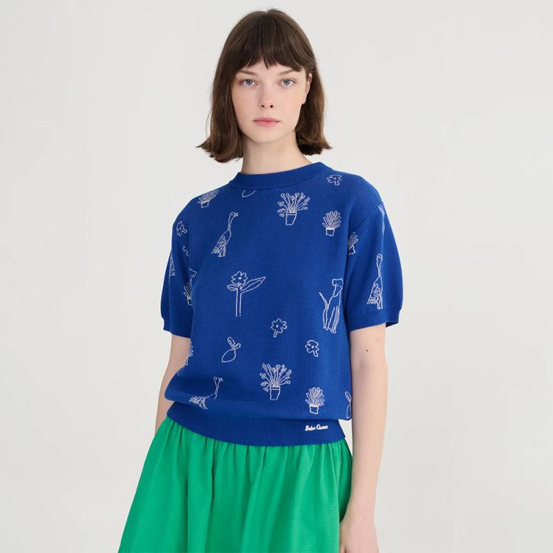 半袖ニット レディース ボボ・ショーズ 総柄 Summer trip jacquard cotton jumper【国内正規品】 Bobo Choses B126AD091