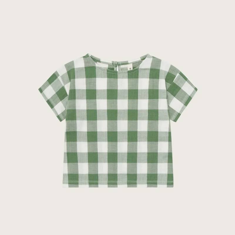 Tシャツ キッズ  ベビー オーガニックズー  Organic Zoo Dill Gingham Boxy T-Shirt【国内正規品】 18dghbt